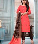 Pink Embroidered Cotton Salwar