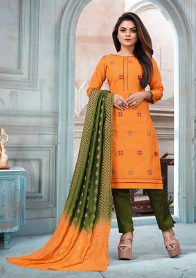 Mustard Embroidered Cotton Salwar 1