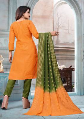 Mustard Embroidered Cotton Salwar 4