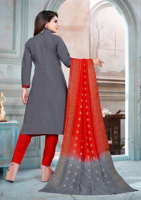 Grey Embroidered Cotton Salwar 4