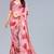 Pink printed georgette saree with blouse