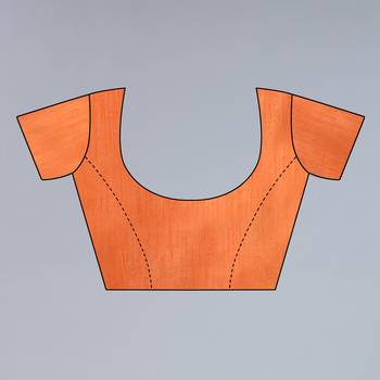 Orange printed georgette saree with blouse 6