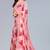 Pink printed georgette saree with blouse