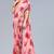 Pink printed georgette saree with blouse