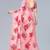 Pink printed georgette saree with blouse