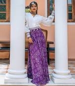 High Fashion Purple 2-Piece Skirt Blouse Combo
