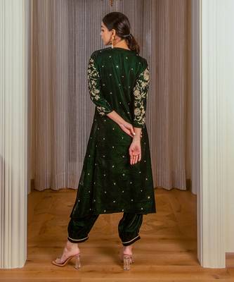 Silk Velvet A-Line Kurta Set 6