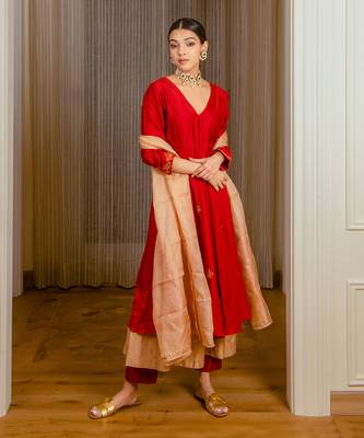 Burnt Red Layered Tunic Set 5