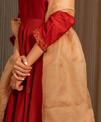 Burnt Red Layered Tunic Set 7