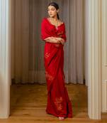 Burnt Red Silk Saree