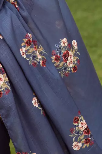 Persian Blue Lungi Saree & Top Set