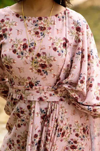 Carnation Pink Saree Dress