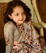 Laurel Green Dhoti Saree & Top Kids