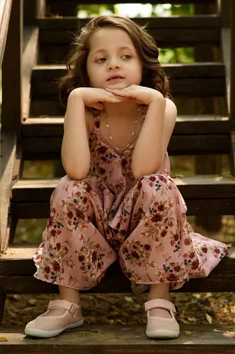 Carnation Pink Palazzo Jumpsuit Kids