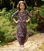 Persian Blue Dhoti Jumpsuit Kids