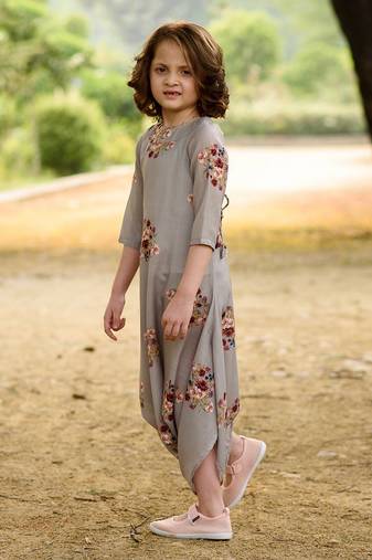 Laurel Green Dhoti Jumpsuit Kids