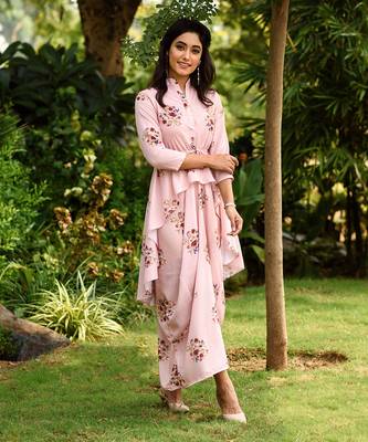 Carnation Pink Dhoti Kurti Dress 1
