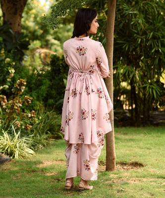 Carnation Pink Dhoti Kurti Dress 2