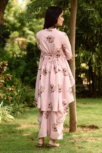 Carnation Pink Dhoti Kurti Dress