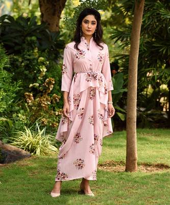 Carnation Pink Dhoti Kurti Dress 3