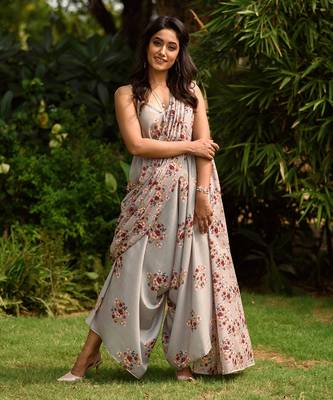 Laurel Green Palazzo Jumpsuit With A Detachable Laurel Green Dupatta 1