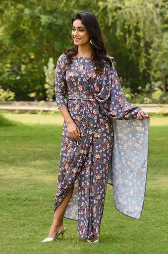 Persian Blue Saree Dress
