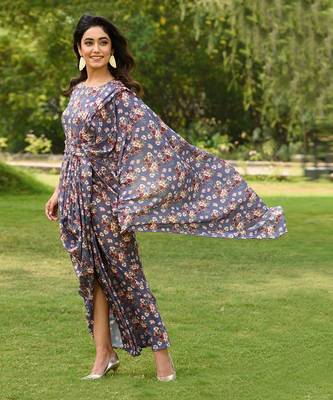 Persian Blue Saree Dress 3