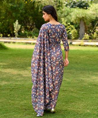 Persian Blue Saree Dress 4