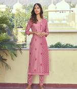 Pink embroidered silk salwar