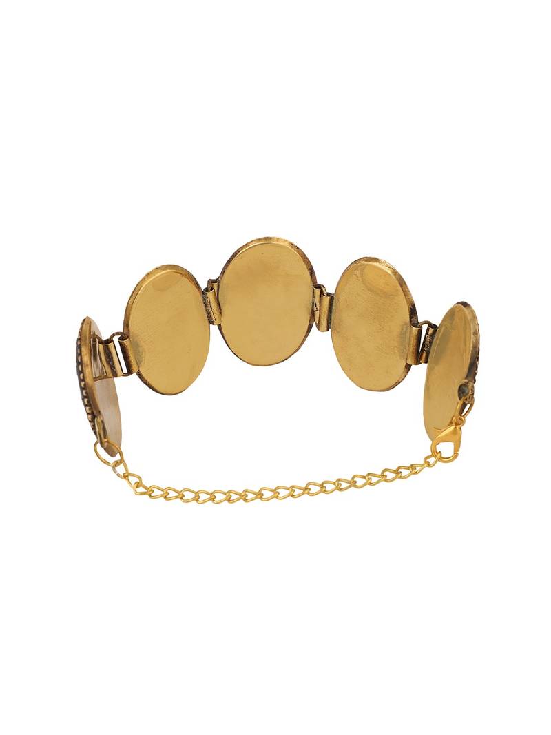 Statement Gold plated Multicolor Chips Studded Lobster Lock Bracelet for Girls and Women