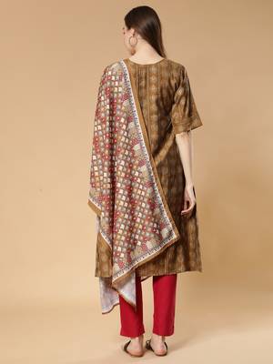 Gold printed silk blend salwar 3