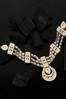 Traditional Gold Plated Heavy Ornamental Stone and Pearl Studded  Maangtikka with Matha Patti attached