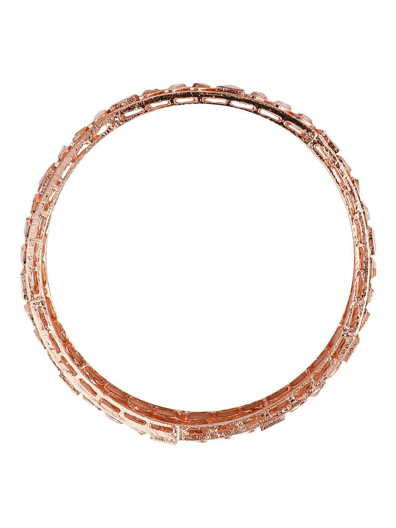 Statement Gold Plated Leaf Shaped Stone Studded Bangle Set of 2 Bangles for Girls and Women.