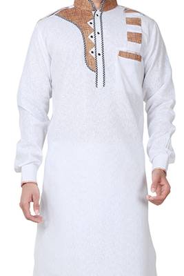 White plain cotton pathani-suits 2