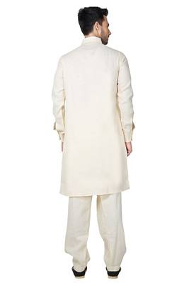 Fawn plain cotton pathani-suits 2