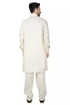 Fawn plain cotton pathani-suits