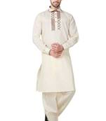 Fawn plain cotton pathani-suits
