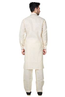 Fawn plain cotton pathani-suits 2