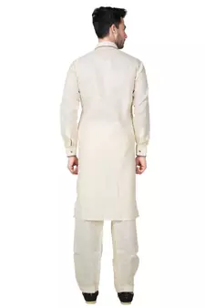 Fawn plain cotton pathani-suits