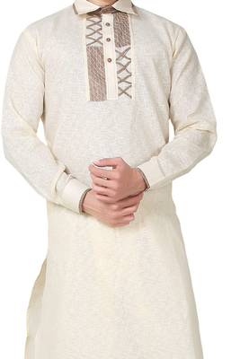Fawn plain cotton pathani-suits 3