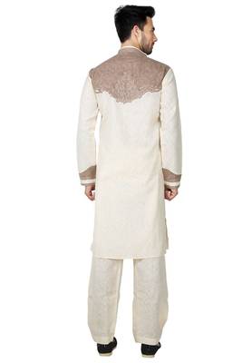 Fawn plain cotton pathani-suits 2
