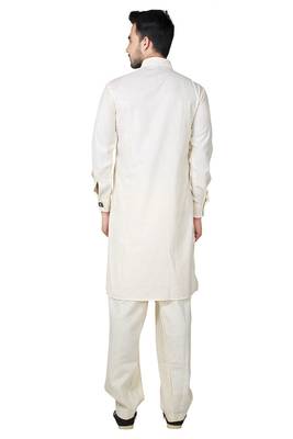 Fawn plain cotton pathani-suits 3