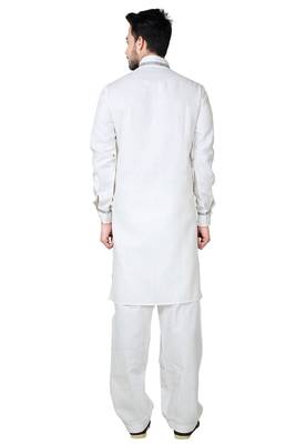 White plain cotton pathani-suits 2