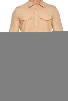 Beige plain cotton pathani-suits 3
