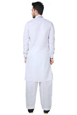 White plain cotton pathani-suits 2