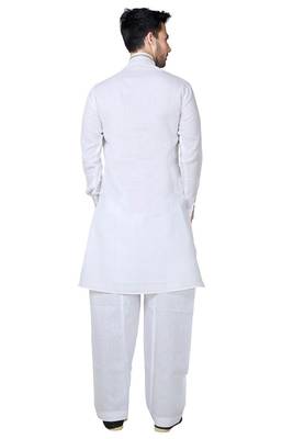 White plain cotton pathani-suits 2