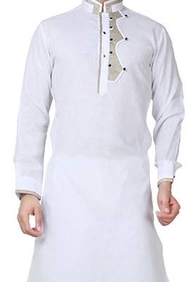White plain cotton pathani-suits 3