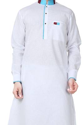 White plain cotton pathani-suits 3