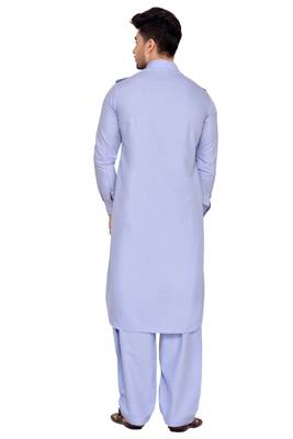 Purple plain cotton pathani-suits 2