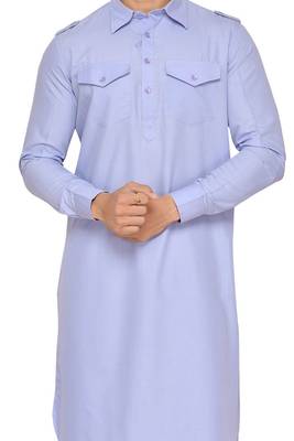 Purple plain cotton pathani-suits 3